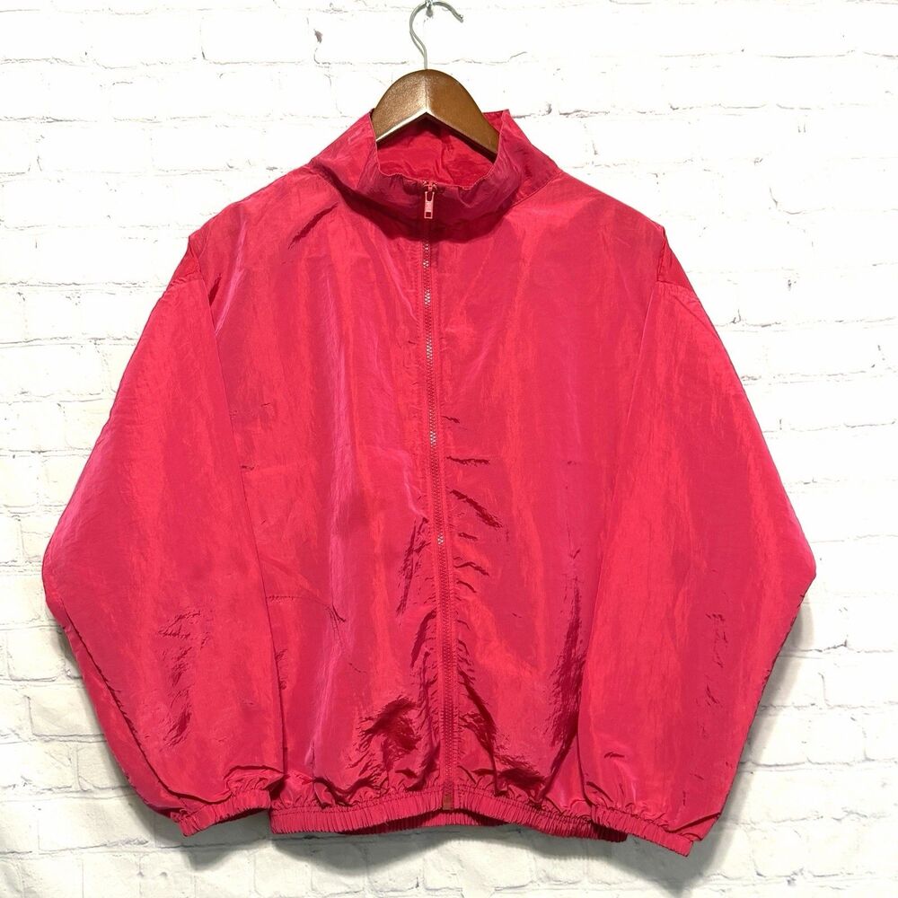 VTG Body Wrappers Dance Warm Up Jacket Pink Nylon Lined Womens Small